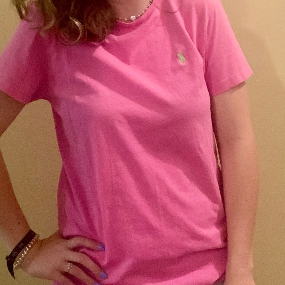 Hot pink polo shirt